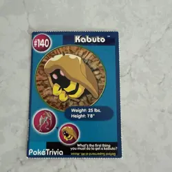 Pokemon - 1999 Burger King PokeTrivia Promo Card - KABUTO #140 - Image 1