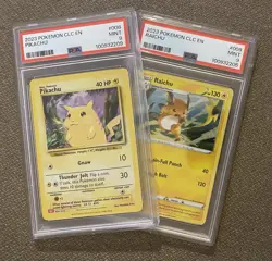 PSA 9 SEQ SET Pikachu Raichu 2023 Pokemon CLC Trading Card Classic MINT - Image 1