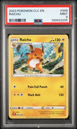 PSA 9 SEQ SET Pikachu Raichu 2023 Pokemon CLC Trading Card Classic MINT - Image 4