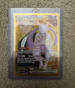 Pokemon Destined Rivals Team Rocket's Mewtwo ex #240/182 Holo Full Art EN - Image 1