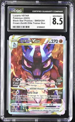 2023 Pokemon Lucario VSTAR SWSH291 Black Star Promo Crown Zenith CGC 8.5 - Image 1