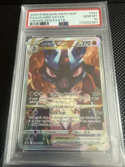 Pokemon TCG 2023 Crown Zenith ETB Promo Lucario VSTAR SWSH291 PSA 10 Gem Mint - Image 1