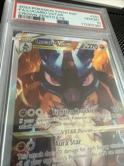 Pokemon TCG 2023 Crown Zenith ETB Promo Lucario VSTAR SWSH291 PSA 10 Gem Mint - Image 2