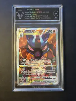 PSA 9 LUCARIO VSTAR SWSH291 2023 POKEMON SWORD & SHIELD CROWN ZENITH ETB PROMO - Image 1