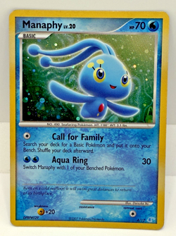 Pokemon Manaphy Lv. 20 4/12 Trainer Kit Holo Rare Card NM/Mint Double Swirl - Image 1