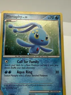 Pokemon Manaphy Lv. 20 4/12 Trainer Kit Holo Rare Card NM/Mint Double Swirl - Image 3