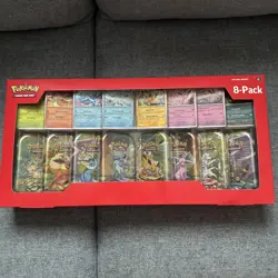 Pokemon TCG Prismatic Evolutions Costco 8 Mini-Tin Bundle w/ Promo Cards SEALED - Image 1