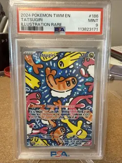 Pokemon TCG Twilight Masquerade Tatsugiri Card 186/167 PSA 9 - Image 1