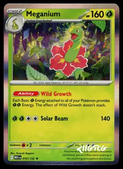 Meganium 010/132 Mega Evolution Pokemon Holo NM - Image 1