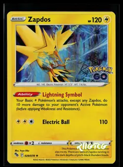 Zapdos 029/078 Holo Pokemon GO Pokemon Holo NM Holo - Image 1