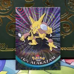 #65 Alakazam | Sun Ray Foil | Black Logo | 1999 Topps Pokemon TV | LP + - Image 1