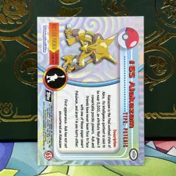 #65 Alakazam | Sun Ray Foil | Black Logo | 1999 Topps Pokemon TV | LP + - Image 2
