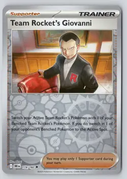 Team Rocket's Giovanni 174/182 Uncommon Destined Rivals Reverse Holo Near Mint - Image 1