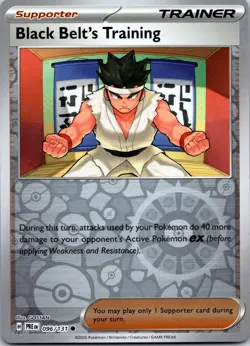Black Belt's Training 096/131 Prismatic Evolutions Pokemon Reverse Holo NM - Image 1