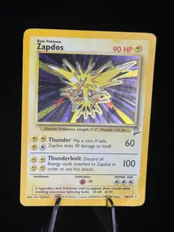 Zapdos 20/130 Holo Rare Base Set 2 Pokemon Holo Heavily Played - Image 1
