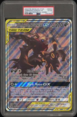 2020 POKEMON SM BLACK STAR PROMO #SM241 UMBREON & DARKRAI GX PSA 6 - Image 1