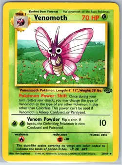 Venomoth 29/64 Rare Jungle Pokemon Unlimited Lightly Played - Image 1