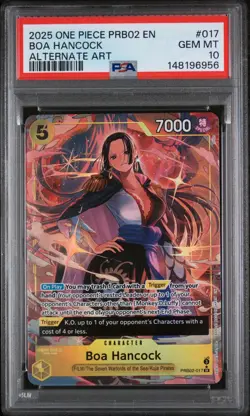 Boa Hancock Alternate Art PRB02-017 Gem Mint PSA 10 English One Piece - Image 1