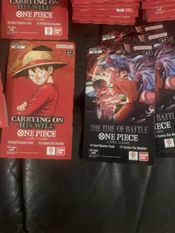 One Piece OP-13 Carrying on His Will Sleeved Booster Packs (LOT OF 70 ) IN HAND - Image 2
