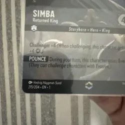 Disney Lorcana Simba - Returned King Enchanted Holo 215/204 English - Image 4