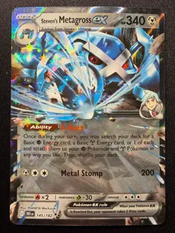 Steven's Metagross ex Double Rare SV10: Destined Rivals 145/182 NM Pokemon TCG - Image 1