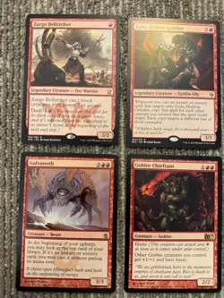 Magic The Gathering MTG Lot of 4 Cards Zurgo Zada Galvanoth Goblin Chieftain M10 - Image 1