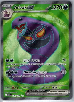 Arbok ex - 185/165 SV: Scarlet & Violet 151 - Pokemon Card - NM - Image 1