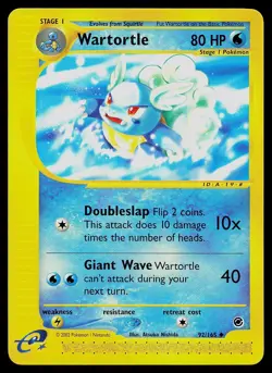 Pokemon Card - Wartortle Expedition Base Set 92/165 Uncommon - Image 1
