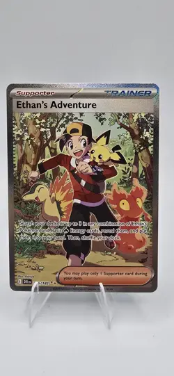 Pokemon TCG Destined Rivals Ethan's Adventure Full Art Trainer Card 236/182 A19 - Image 1