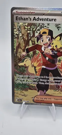 Pokemon TCG Destined Rivals Ethan's Adventure Full Art Trainer Card 236/182 A19 - Image 5