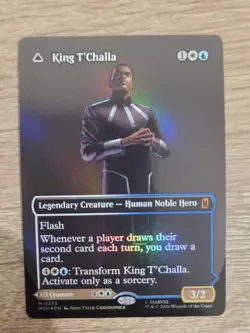 MTG Marvel Super Heroes KING T'CHALLA Borderless Foil Mythic #373 - Image 1