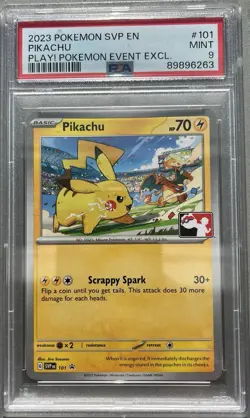 Pikachu 101/SV-P Promo Play! Pokemon Event Exclusive Stamped PSA 9 MINT 2023 - Image 1