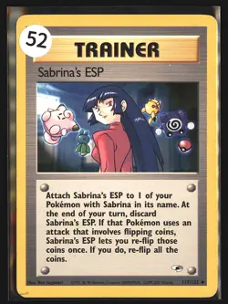 SABRINA'S ESP 117/132 UNCOMMON UNLIMITED GYM HEROES POKEMON HP - Image 1