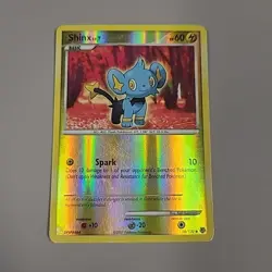 Pokemon TCG Shinx Reverse Holo 98/130 DP 2007 Diamond & Pearl Scratched - Image 1