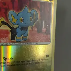 Pokemon TCG Shinx Reverse Holo 98/130 DP 2007 Diamond & Pearl Scratched - Image 3