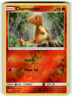 Charmander 18/147 Common Burning Shadows Reverse Holo Pokemon Lightly Played - Image 1