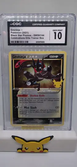 Greninja Gold Star SWSH144 Celebrations ETB Black Star Promo CGC 10 SWIRL - Image 1