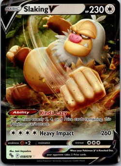 Slaking V Holo Ultra Rare Pokemon GO 058/078 NM - Image 1