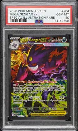 2026 POKEMON ASC EN-ASCENDED HEROES #284 MEGA GENGAR EX PSA 10 - Image 1