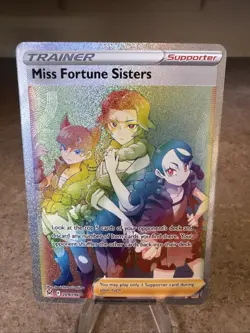 Pokemon TCG Miss Fortune Sisters 209/196 Lost Origin Secret Rainbow Rare Holo NM - Image 1
