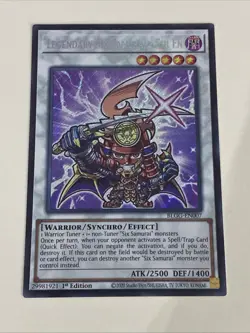 Yugioh Legendary Six Samurai Shi En - 1st Secret Rare Chibi Art NM Free Holo - C - Image 1