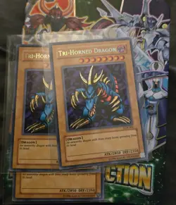 Tri-Horned Dragon LOB-000 NM SECRET RARE The Legend of Blue Eyes Yu-Gi-Oh! TCG - Image 1