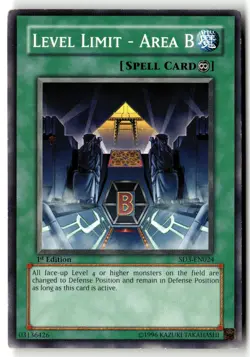 Level Limit - Area B SD3-EN024 Blaze of Destruction Yu-Gi-Oh 1st Edition MP - Image 1