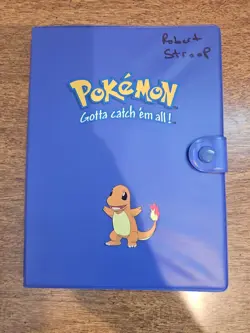 Pokemon Blue Charmander Vintage Binder 4-Pocket TCG Card Storage No Cards - Image 1