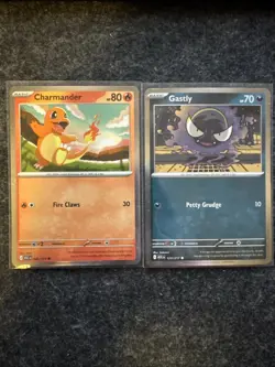 Charmander 020/217 & Gastly 123/217 Promo Ascended Heroes Pokemon TCG Cosmo Holo - Image 1