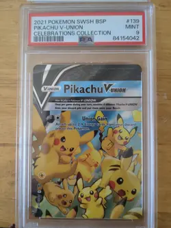 2021 POKEMON SWSH BSP PIKACHU V-UNION CELEBRATIONS SWSH139 PSA 9 MINT - Image 1