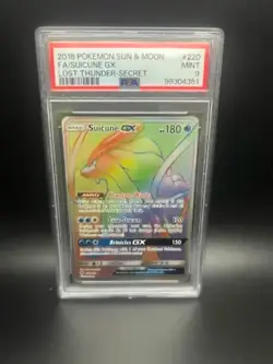Pokemon Suicune GX 220/214 Full Art Secret Rare Lost Thunder English PSA 9 Mint - Image 1