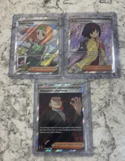 Pokemon 151 Full Art supporters Daisy Help, Erika Invitation,Giovanni Charisma - Image 1