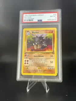 PSA 8 Ryhorn #45 1st Edition 1999 Jungle Vintage Pokemon TCG WotC - Image 1