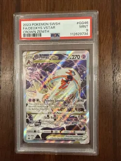 Deoxys VSTAR GG46/GG70 Crown Zenith: Galarian Gallery PSA 9 mint Pokemon Graded - Image 1